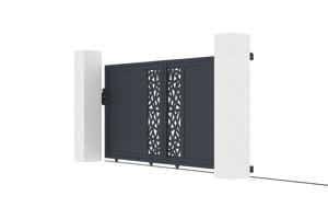 3 meter brede, gemotoriseerde schuifpoort van RUIVO, 140 cm hoog + RANGER C300 motor 3