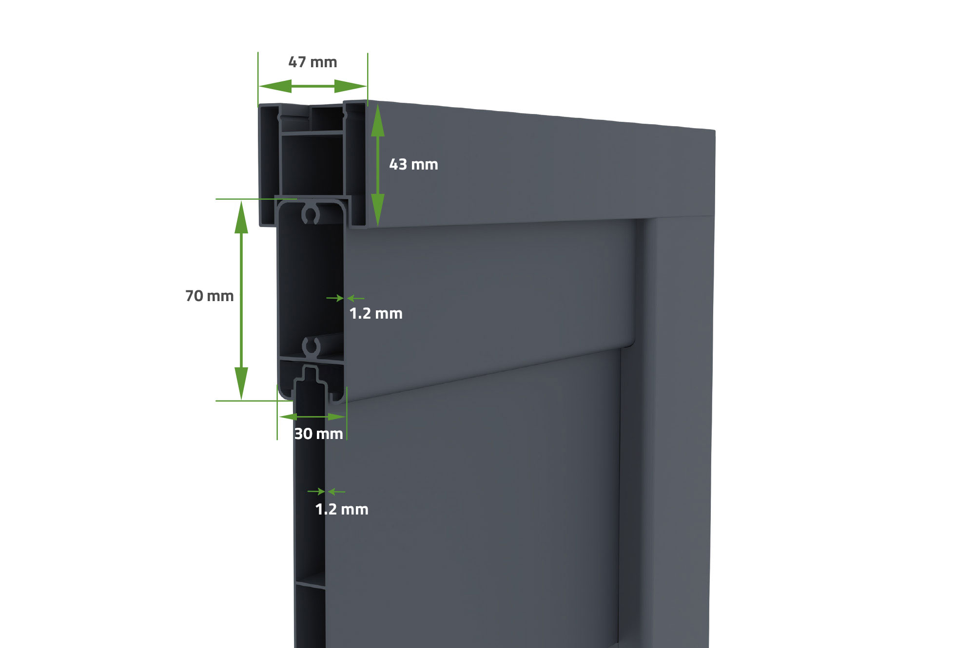 Brama przesuwna RUIVO 3m, wysokość 140cm, szare aluminium 6