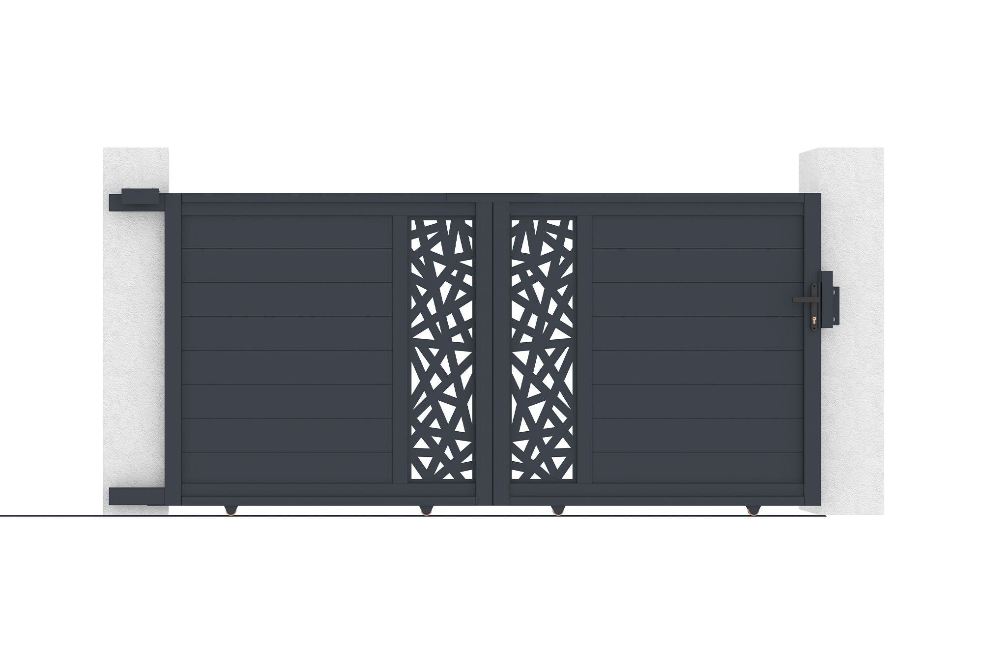 Brama przesuwna RUIVO 3m, wysokość 140cm, szare aluminium 5