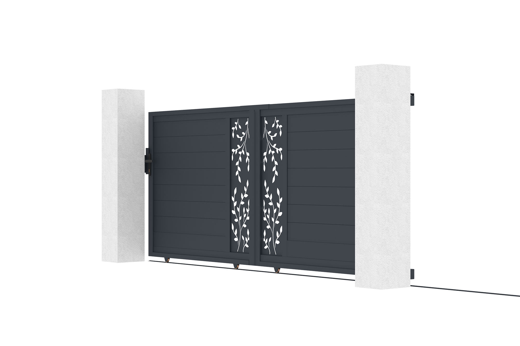 Portail coulissant 3,5m FOLYA H.140cm aluminium gris 3