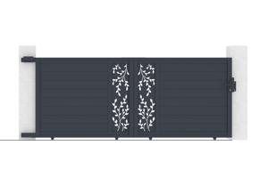 Portail coulissant 3,5m FOLYA H.140cm aluminium gris 5