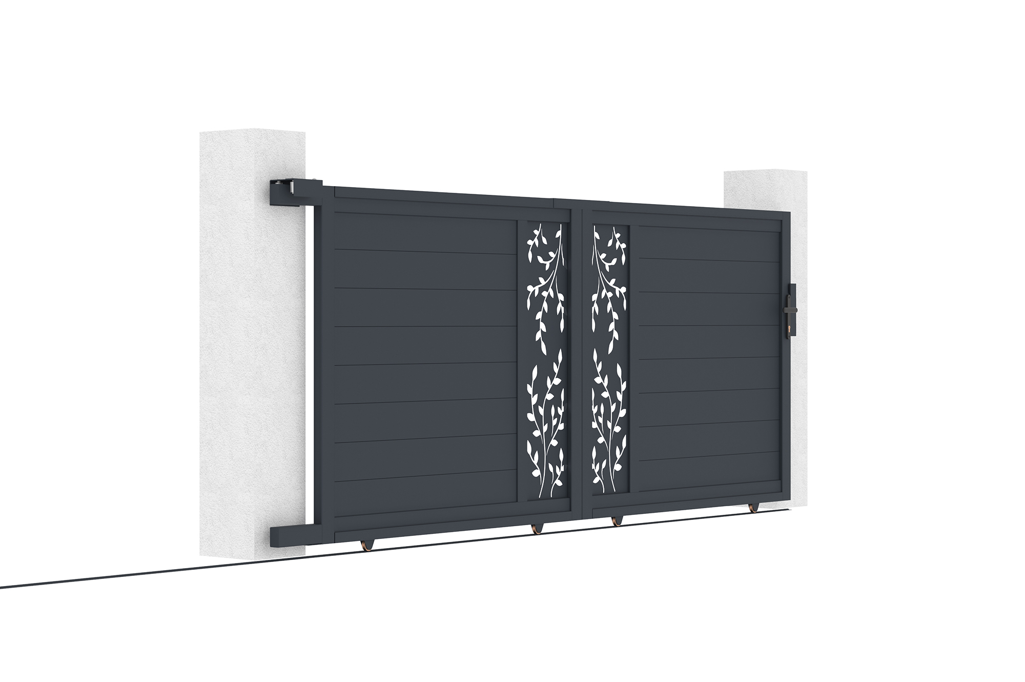 Portail coulissant 3,5m FOLYA H.140cm aluminium gris 6