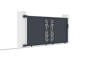 Portail coulissant 3,5m FOLYA H.140cm aluminium gris 6