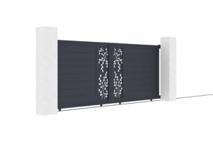 Portail coulissant 3,5m FOLYA H.140cm aluminium gris 2