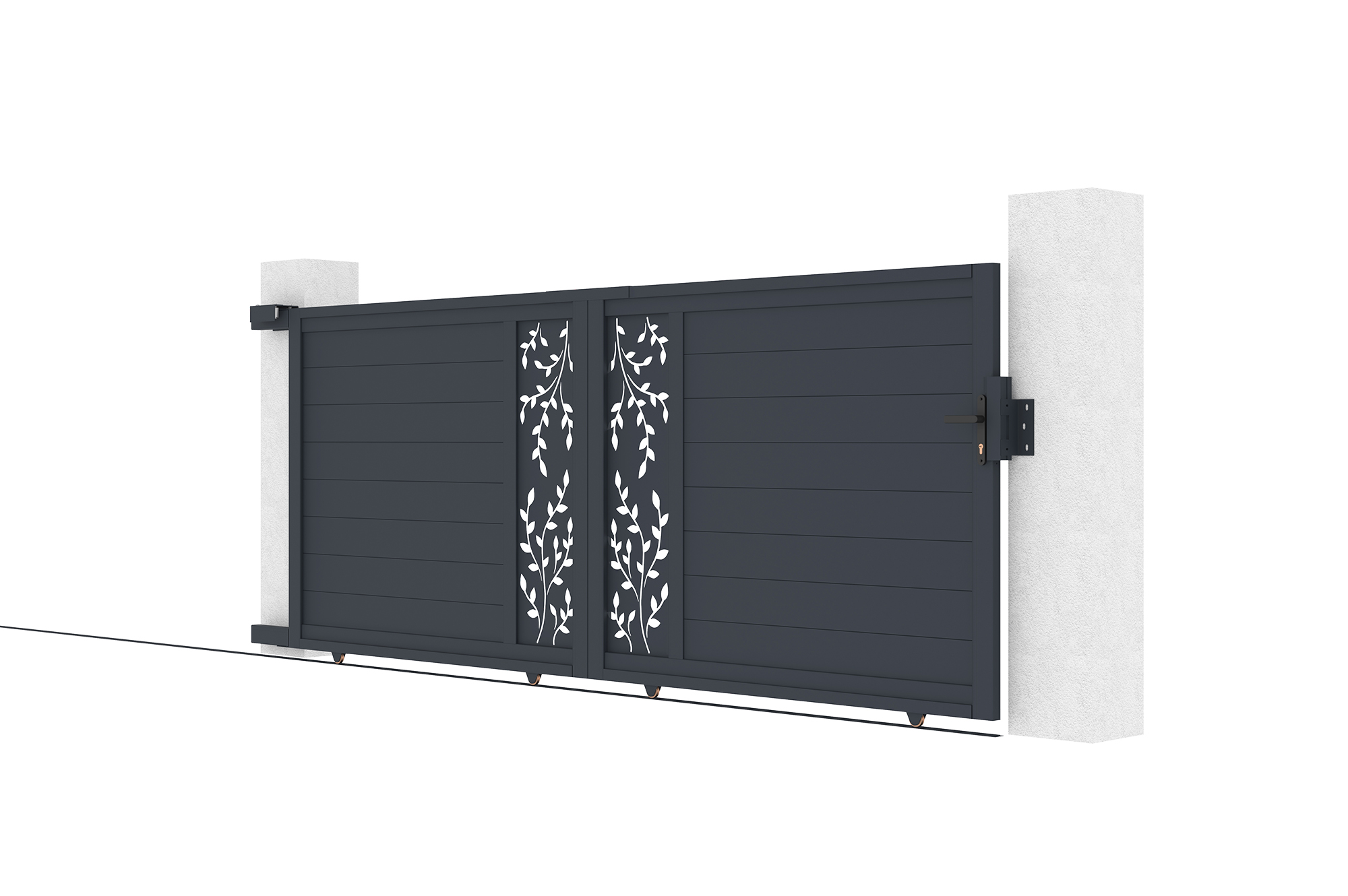 Portail coulissant 3,5m FOLYA H.140cm aluminium gris 7