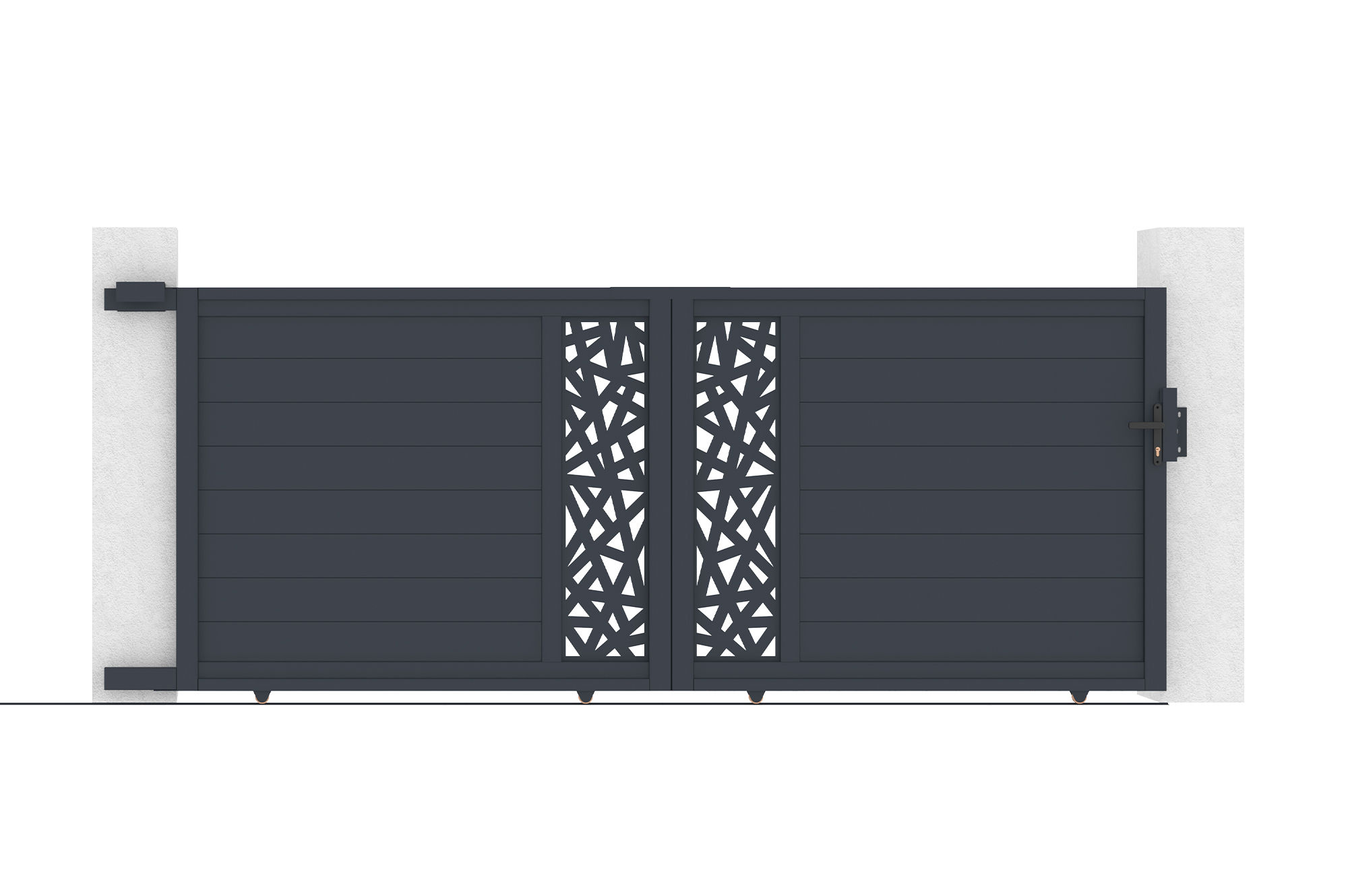 Portail coulissant 3,5m RUIVO H.140cm aluminium gris 5
