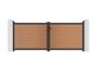 Cancello a battente ATHOS in legno massello composito, altezza 3,5 m (140 cm), colore teak, con telaio in alluminio. 2
