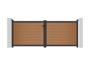 Cancello a battente ATHOS in legno massello composito, altezza 3,5 m (140 cm), colore teak, con telaio in alluminio. 15