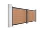 Cancello a battente ATHOS in legno massello composito, altezza 3,5 m (140 cm), colore teak, con telaio in alluminio. 3