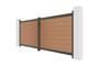 Cancello a battente ATHOS in legno massello composito, altezza 3,5 m (140 cm), colore teak, con telaio in alluminio. 4