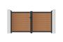 Cancello a battente ATHOS 3m H.160cm in legno massello composito color teak con telaio in alluminio 15