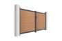 Cancello a battente ATHOS 3m H.160cm in legno massello composito color teak con telaio in alluminio 3