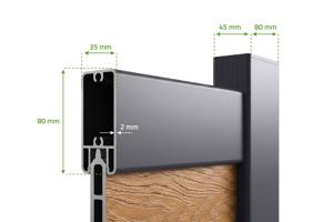 Portail bois composite battant 3m ATHOS H.160cm teck avec cadre aluminium + motorisation BUNKER B500 13
