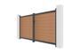 Cancello a battente ATHOS 3m H.160cm in legno massello composito color teak con telaio in alluminio 4