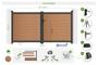 Cancello a battente ATHOS 3m H.160cm in legno massello composito color teak con telaio in alluminio 5