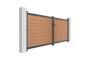 ATHOS 3.5m H.160cm solid wood composite swing gate in teak with aluminum frame 3