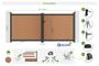ATHOS 3.5m H.160cm solid wood composite swing gate in teak with aluminum frame 17