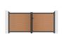 ATHOS 3.5m H.160cm solid wood composite swing gate in teak with aluminum frame 2