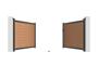 ATHOS 3.5m H.160cm solid wood composite swing gate in teak with aluminum frame 16