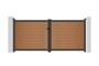 ATHOS 3.5m H.160cm solid wood composite swing gate in teak with aluminum frame 14