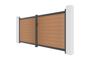 ATHOS 3.5m H.160cm solid wood composite swing gate in teak with aluminum frame 4