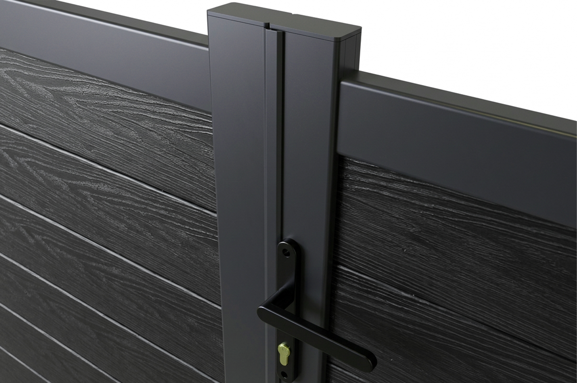ATHOS 3m H.140cm anthracite grey solid wood swing gate with aluminum frame 9