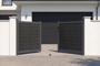 ATHOS 3m H.140cm anthracite grey solid wood swing gate with aluminum frame 6