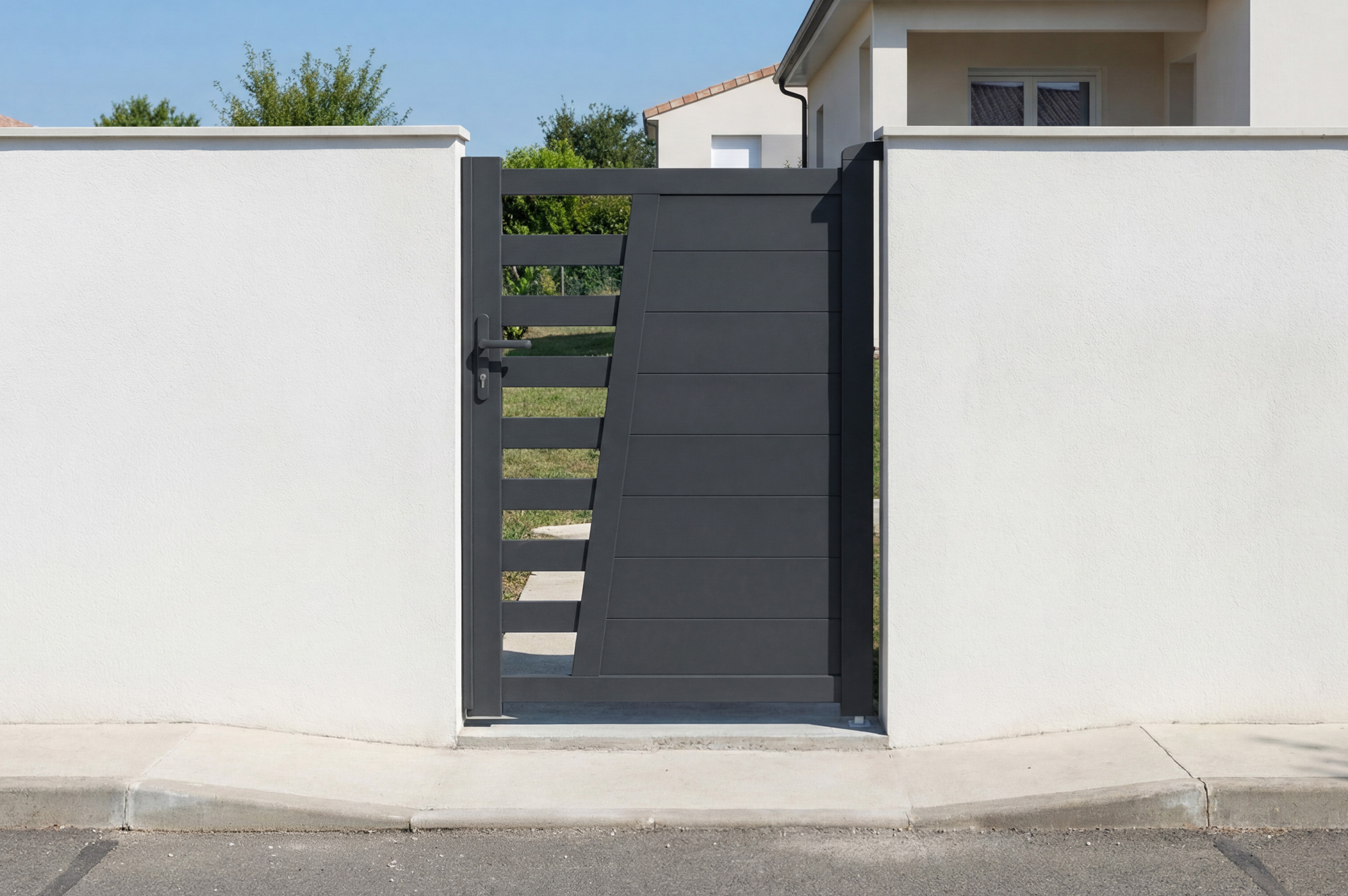 Gate 1m CERVINA H.140cm gray aluminum 1