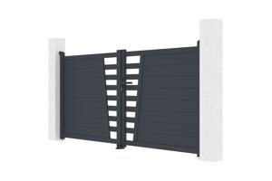 Swing gate 3m CERVINA H.140cm gray aluminum 4
