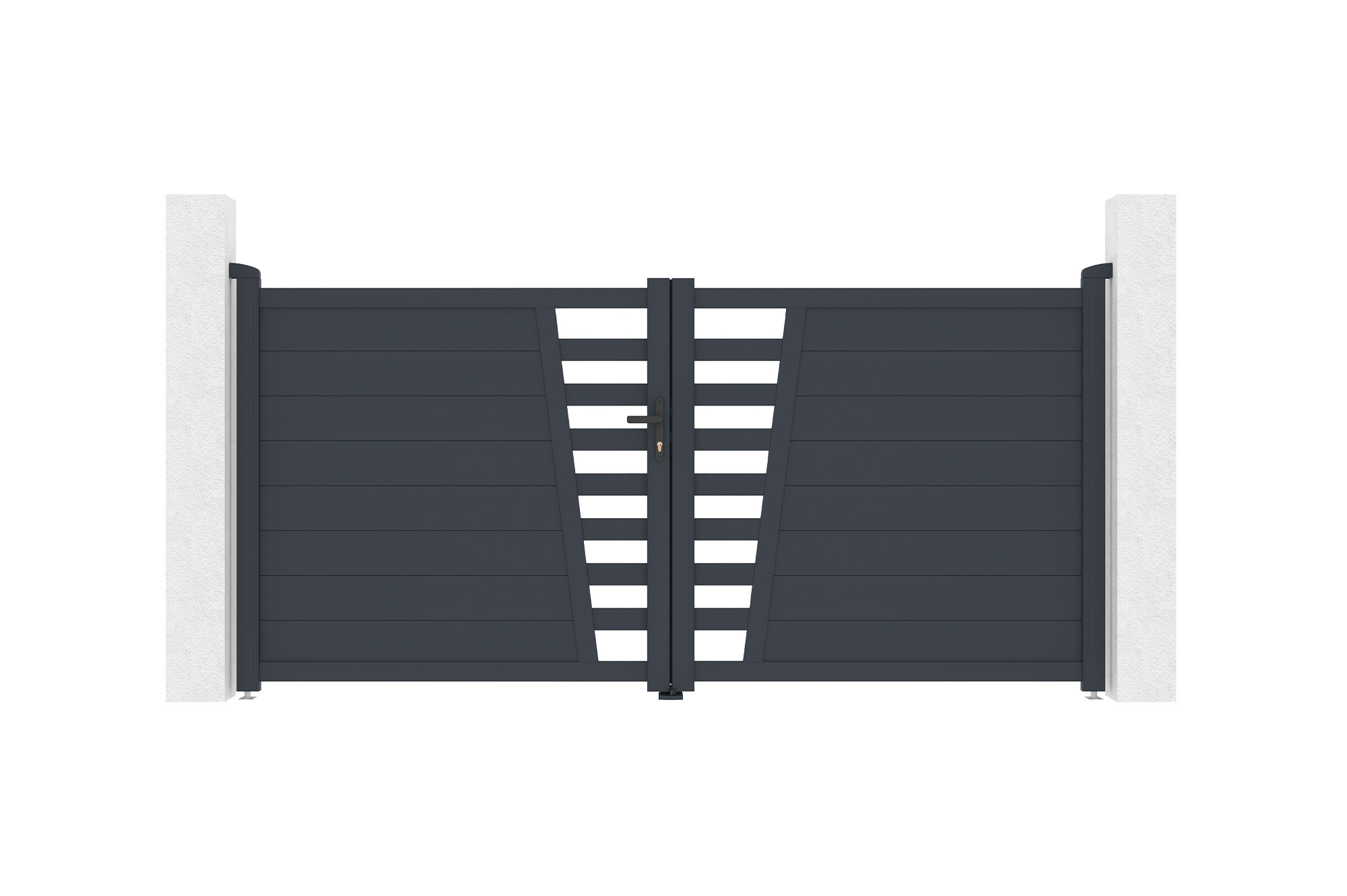 Portão de batente 3m CERVINA H.140cm alumínio cinza 7