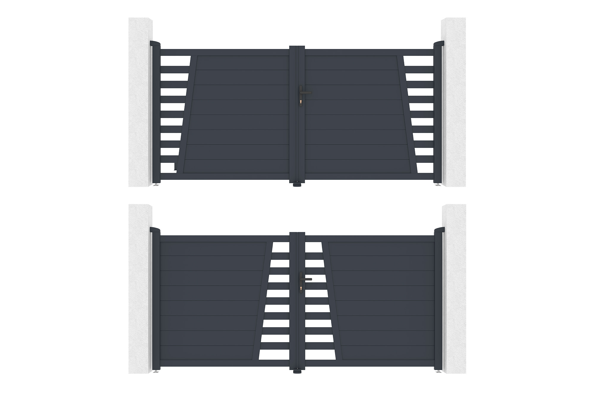 Portão de batente 3m CERVINA H.140cm alumínio cinza 6