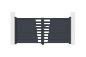 Swing gate 3m CERVINA H.140cm gray aluminum 2
