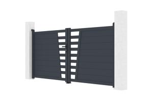 Swing gate 3m CERVINA H.140cm gray aluminum 8