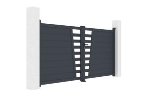Swing gate 3m CERVINA H.140cm gray aluminum 3