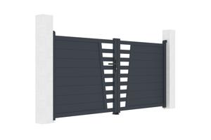 Swing gate 3m CERVINA H.140cm gray aluminum 7