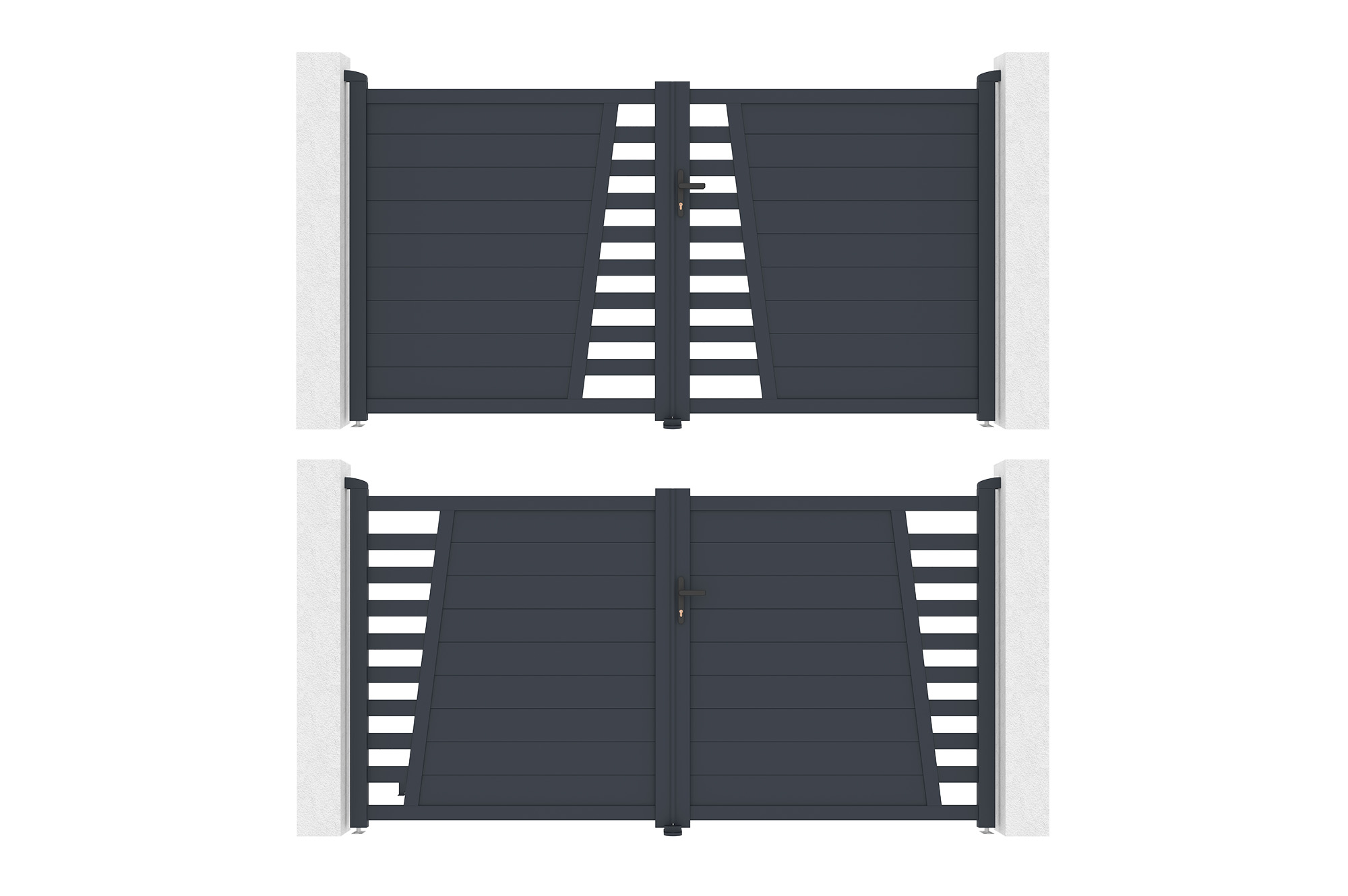 Portão de batente 3m CERVINA H.160cm alumínio cinza 6