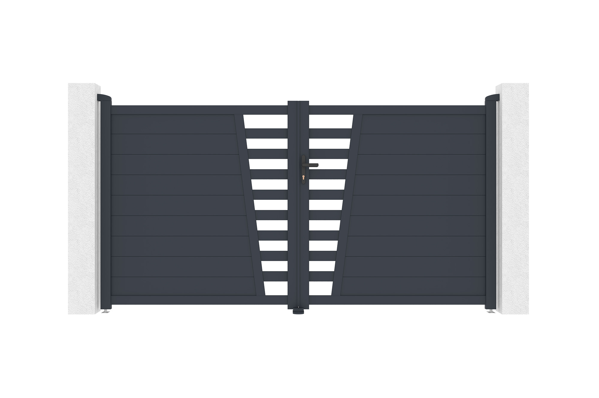 Portão de batente 3m CERVINA H.160cm alumínio cinza 2