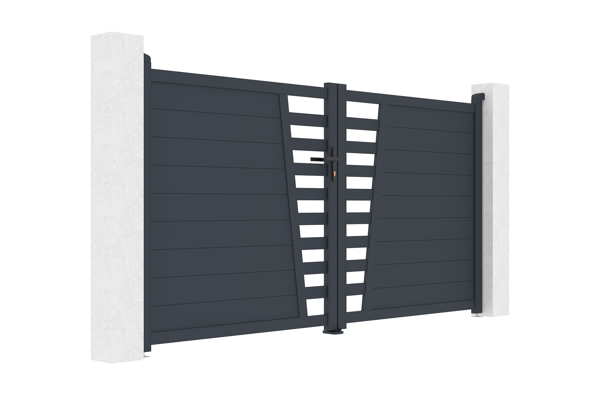 Portão de batente 3m CERVINA H.160cm alumínio cinza 8