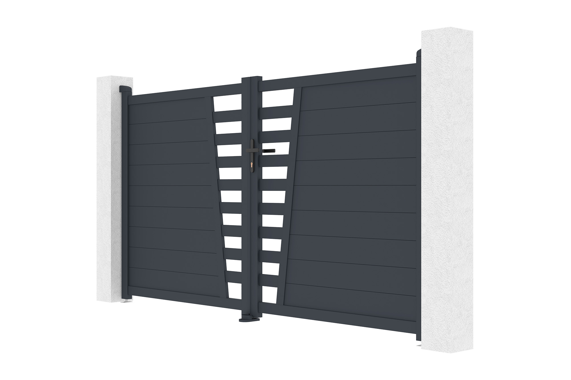 Portão de batente 3m CERVINA H.160cm alumínio cinza 4