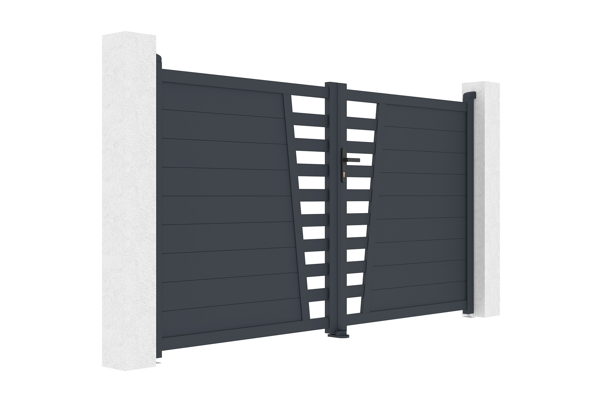 Portão de batente 3m CERVINA H.160cm alumínio cinza 3