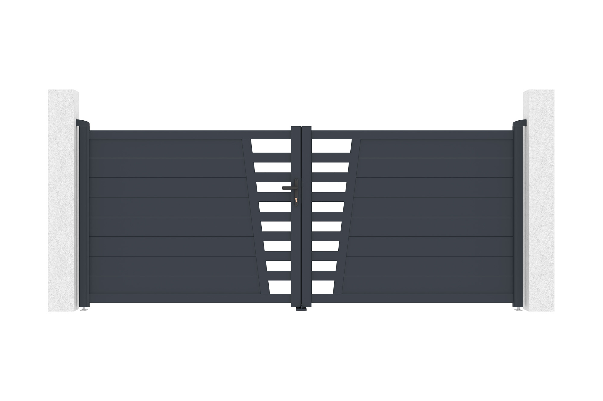 Krídlová brána 3,5 m CERVINA V. 140 cm sivá hliníková 6