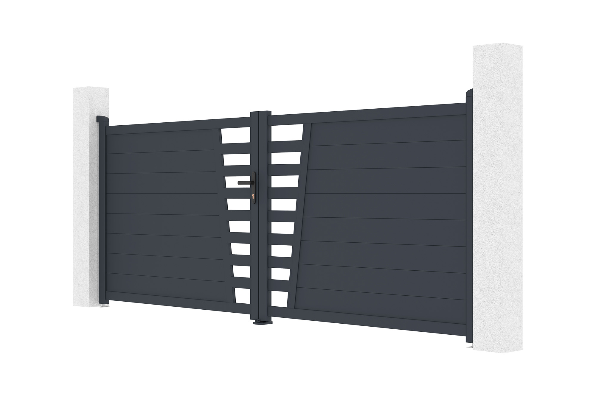 Krídlová brána 3,5 m CERVINA V. 140 cm sivá hliníková 8