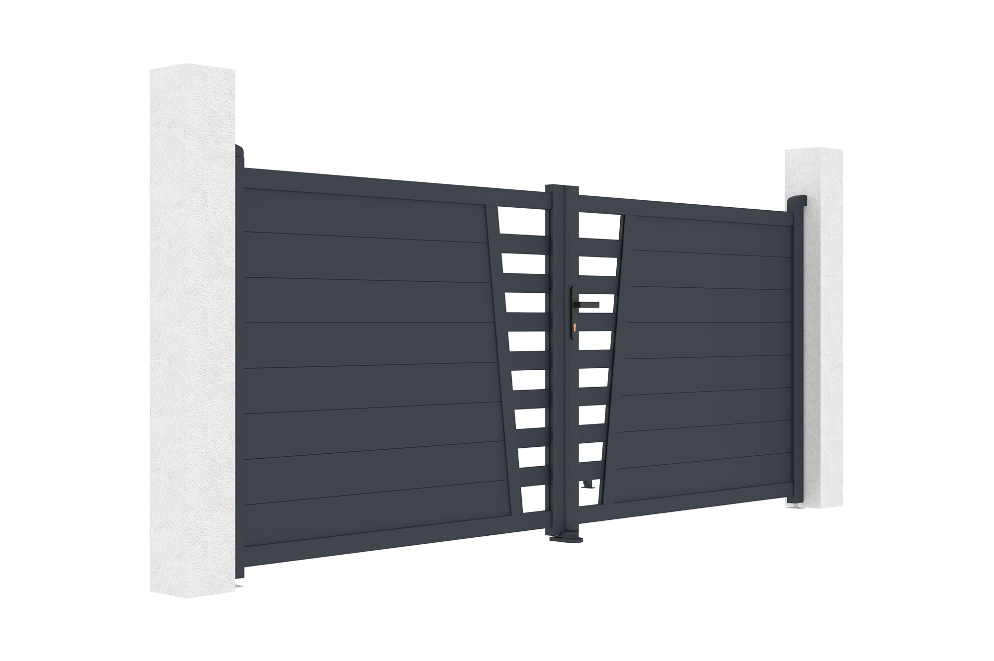 Krídlová brána 3,5 m CERVINA V. 140 cm sivá hliníková 3