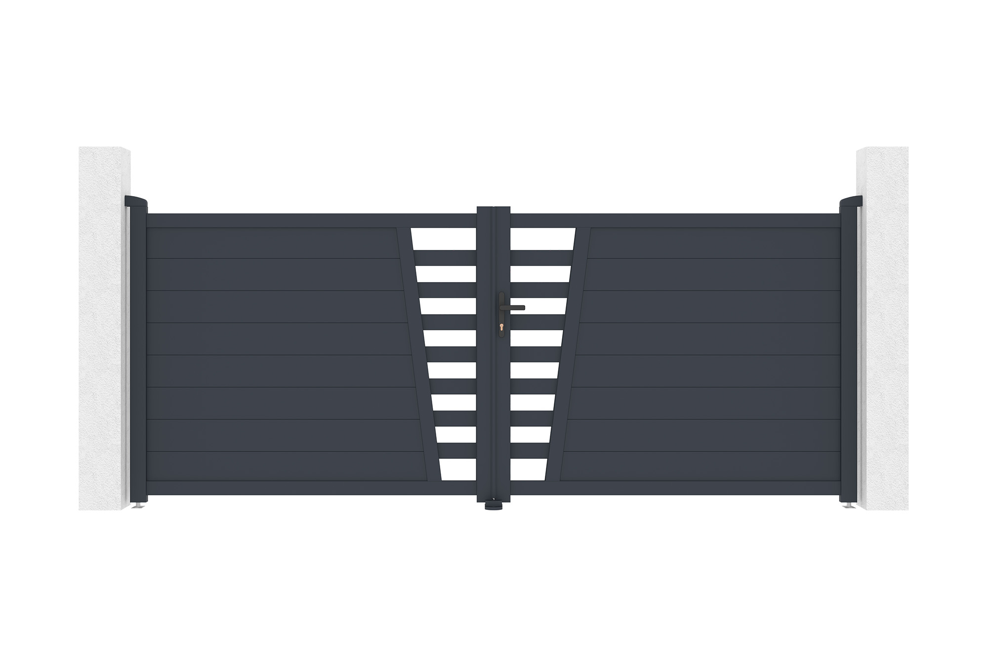 Krídlová brána 3,5 m CERVINA V. 140 cm sivá hliníková 2