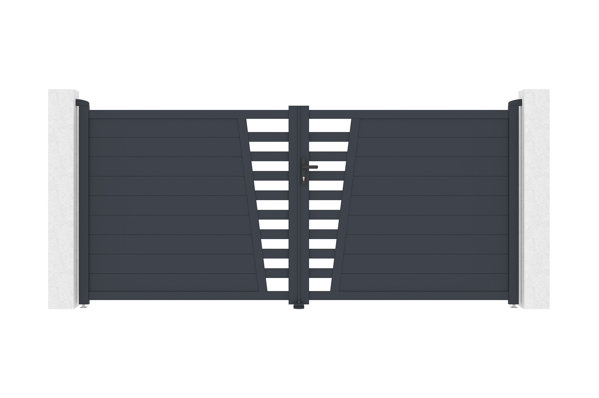 CERVINA 3.5m H.160cm swing gate, grey aluminum + RANGER B150 motor 2