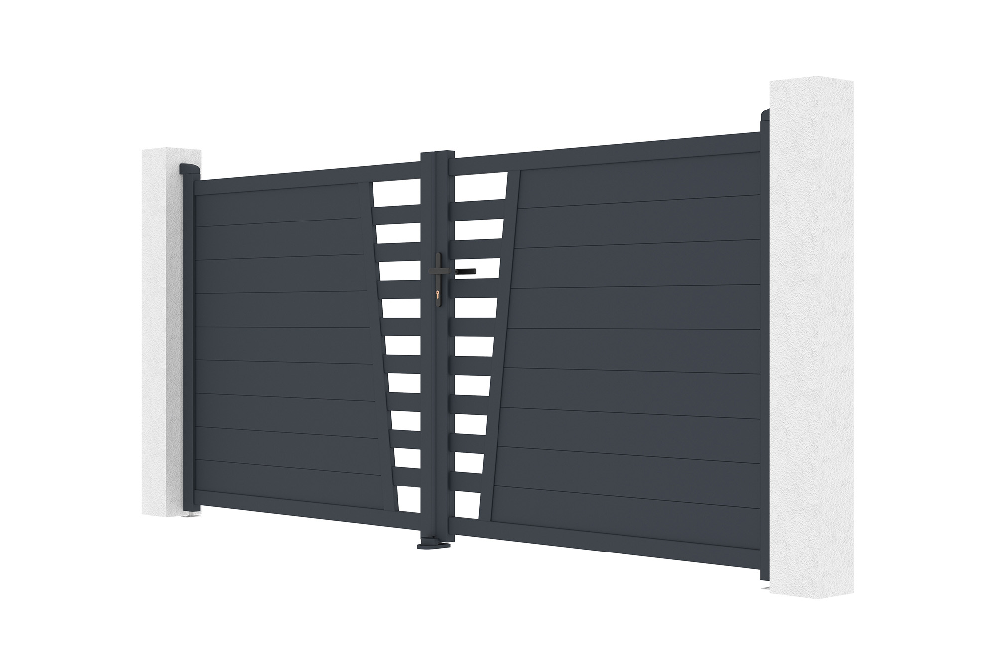 CERVINA 3.5m H.160cm swing gate, grey aluminum + RANGER B150 motor 4