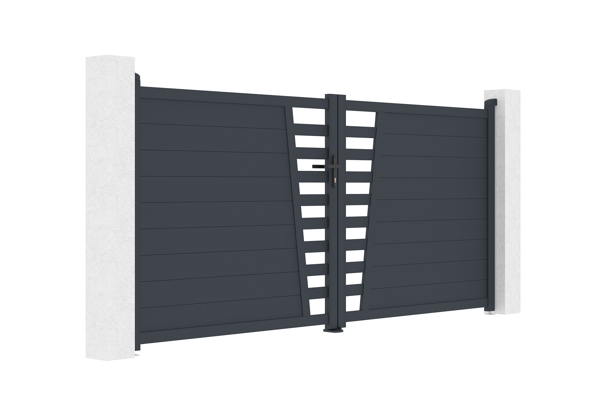 CERVINA 3.5m H.160cm swing gate, grey aluminum + RANGER B150 motor 7