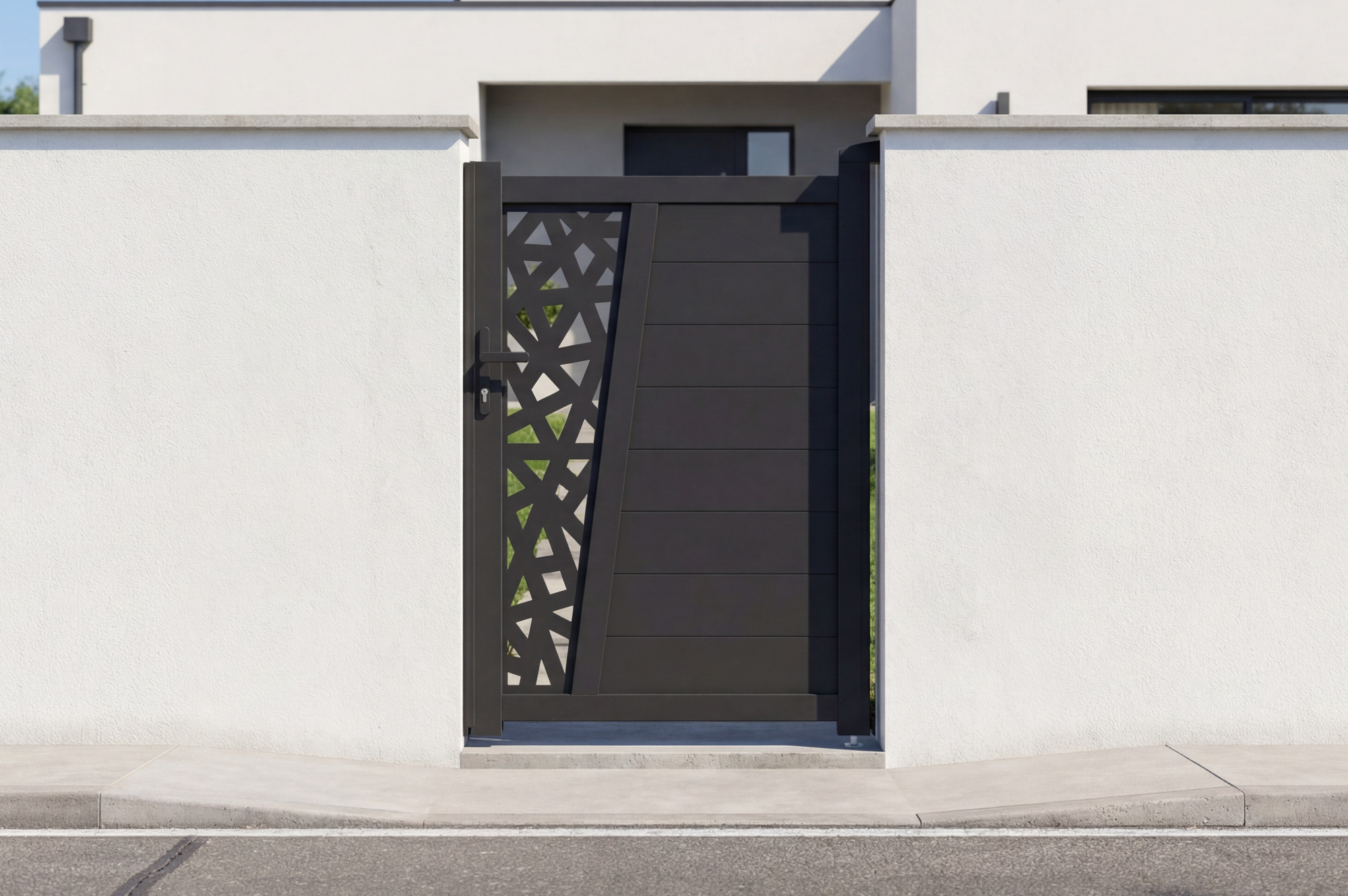 Gate 1m CERVINA RUIVO H.140cm gray aluminum 1
