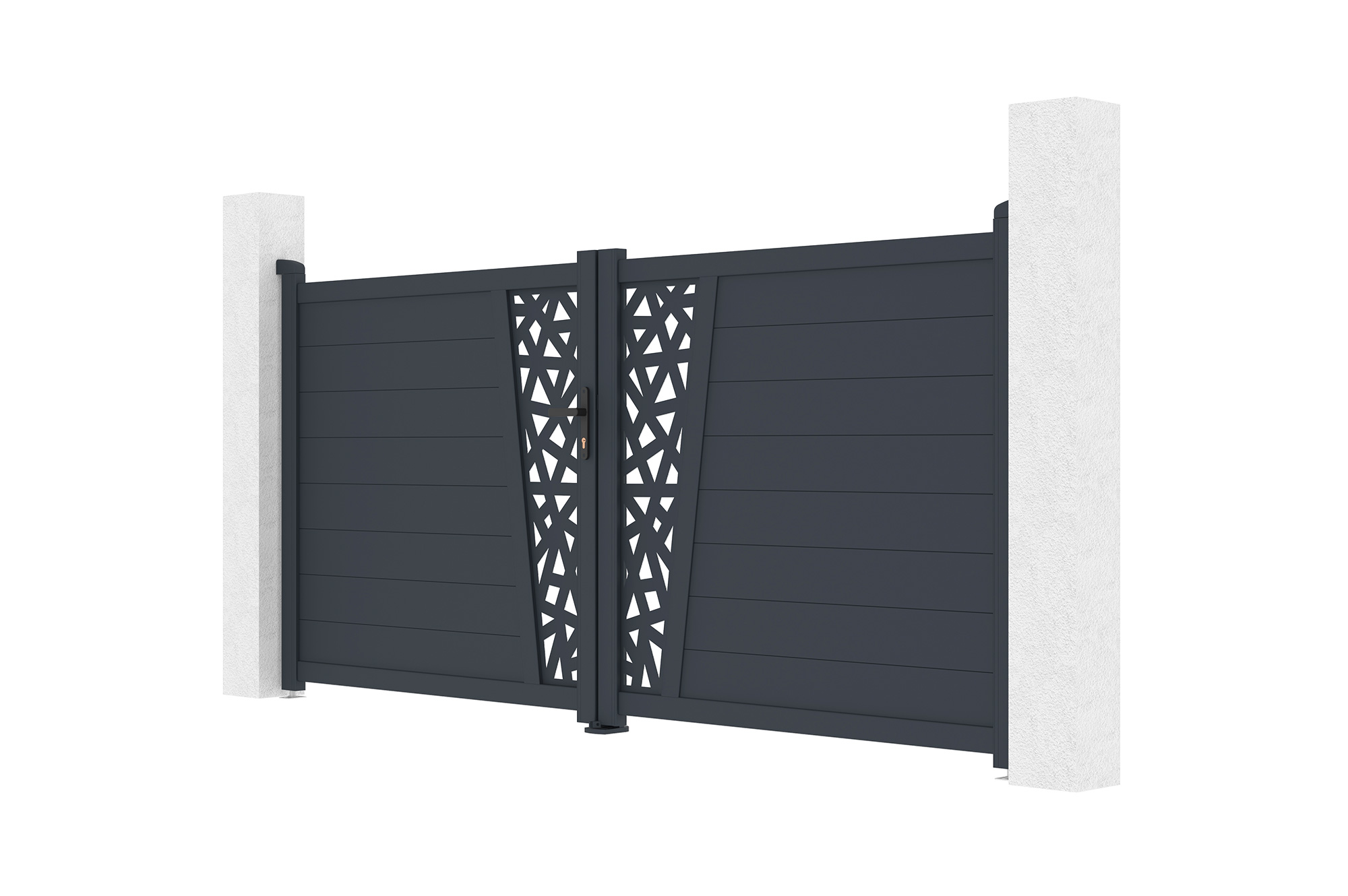 Portão de batente 3m CERVINA RUIVO H.140cm alumínio cinza 9