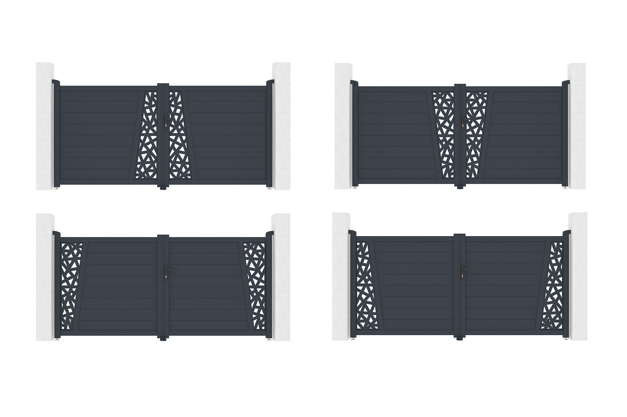 Portão de batente 3m CERVINA RUIVO H.140cm alumínio cinza 6